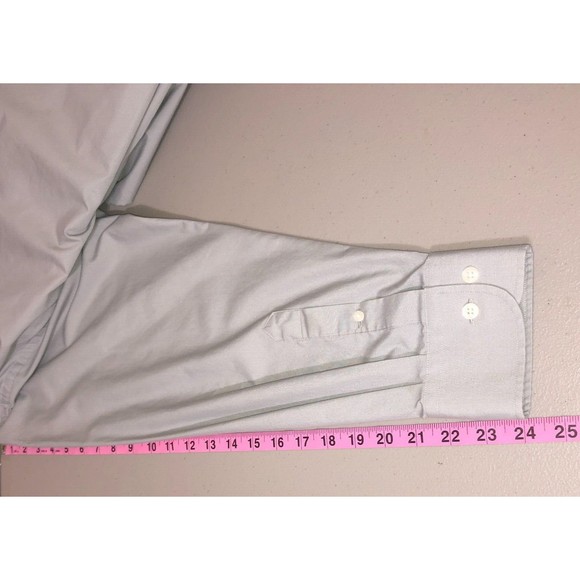 Haggar Dress Shirt Men's 18 1/2 Grey Button Down Collared Long Sleeved 34/35 - Picture 6 of 7